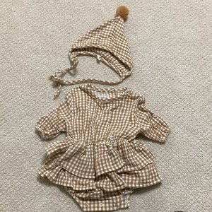 Quincy Mae gingham frock and hat